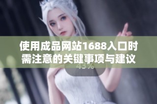 使用成品网站1688入口时需注意的关键事项与建议