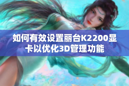 如何有效设置丽台K2200显卡以优化3D管理功能