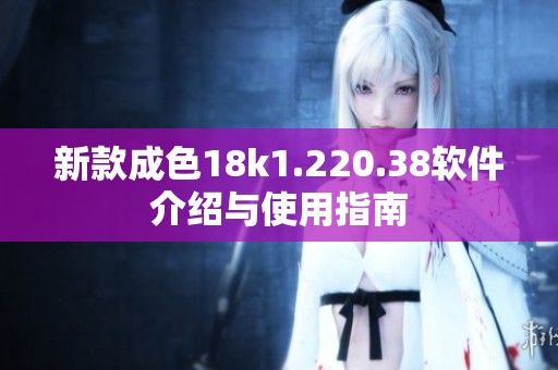 新款成色18k1.220.38软件介绍与使用指南