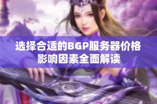 选择合适的BGP服务器价格影响因素全面解读