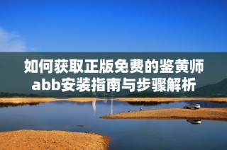 如何获取正版免费的鉴黄师abb安装指南与步骤解析