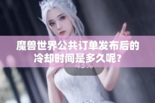 魔兽世界公共订单发布后的冷却时间是多久呢？