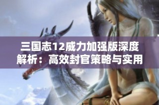 三国志12威力加强版深度解析：高效封官策略与实用攻略指南