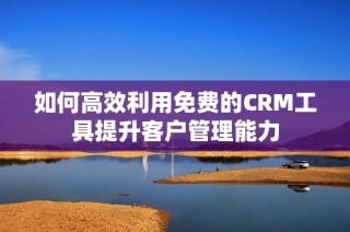 如何高效利用免费的CRM工具提升客户管理能力