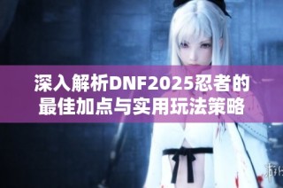 深入解析DNF2025忍者的最佳加点与实用玩法策略