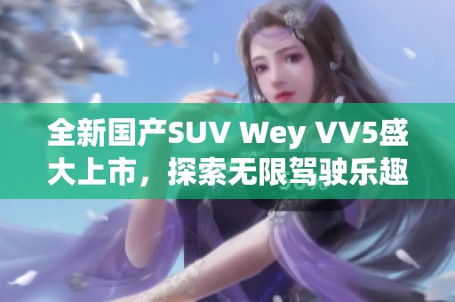 全新国产SUV Wey VV5盛大上市，探索无限驾驶乐趣