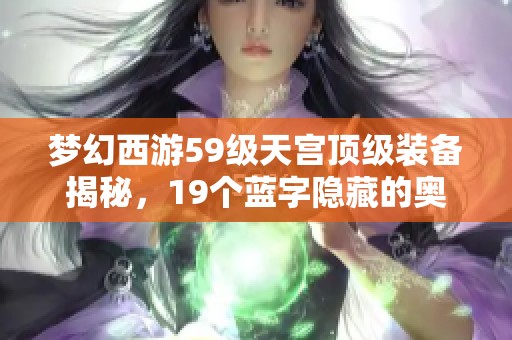 梦幻西游59级天宫顶级装备揭秘，19个蓝字隐藏的奥秘